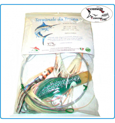 TERMINALE TRAINA ALTURA TROLLING JET GREEN PESCA TONNO MARLIN AGUGLIA IMPERIALE
