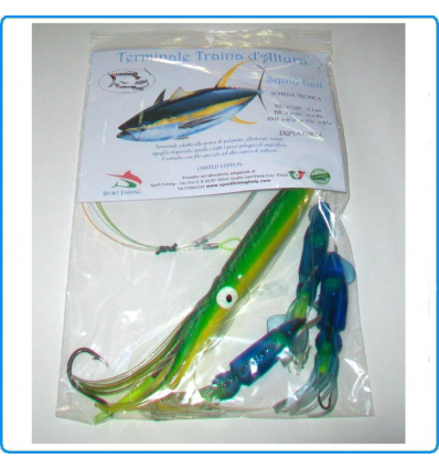 FINALE TRAINA ALTURA SQUID BAIT 24CM KAJIKI24 PESCA TONNO SPADA MARLIN LAMPUGA