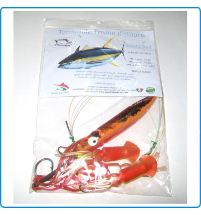 FINALE SQUID BAIT 24CM KAJIKI7 ORANGE TIGER TRAINA ALTURA PER TONNO SPADA MARLIN